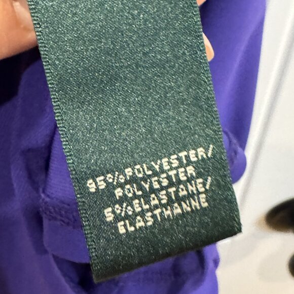 Lauren Ralph Lauren Purple Sleeveless Sheath Dress 6 EUC Cowl Neck Ruching - Picture 5 of 9